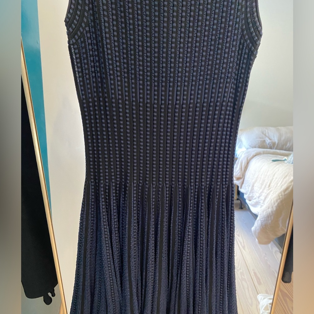 Theory Novelty Checker Knit Sleeveless Short Dress - Picture 16 of 16